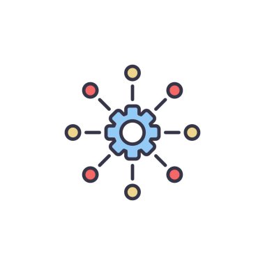 Çemberler vektör ayarları konsepti renkli ikon