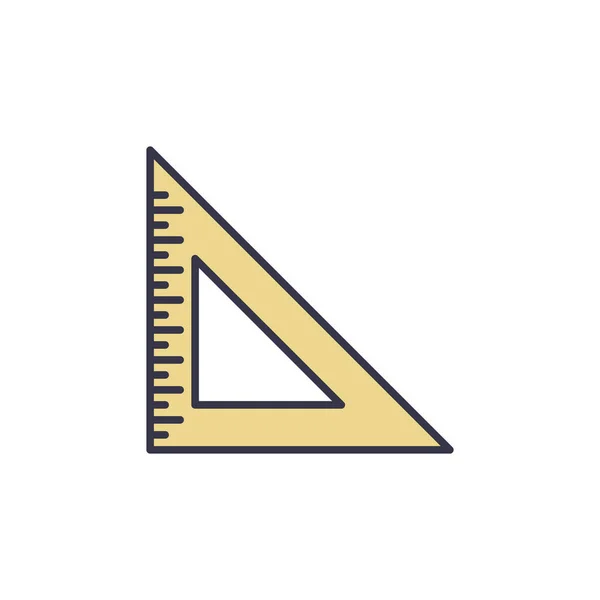 Gelbes Dreieck-Lineal-Vektorkonzept Symbol oder Logo — Stockvektor
