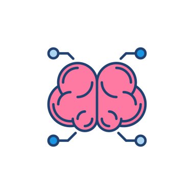 Yapay zeka renkli ikon. Vektör Yapay Zeka kavramı işareti