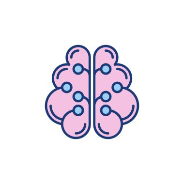 İnsan Beyni vektör konseptinde sinirsel ağlar renkli simge