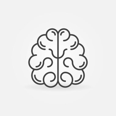 İnsan Beyni ana hatları simgesi - Vektör çizgi sembolize ediyor