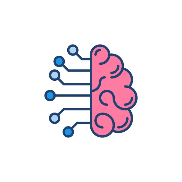 Intelligenza artificiale Cervello icona colorata - AI segno vettoriale — Vettoriale Stock