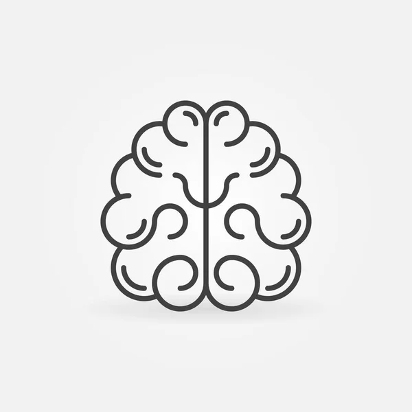 Icono del contorno del cerebro humano - Símbolo de línea de sinapsis vectorial — Archivo Imágenes Vectoriales