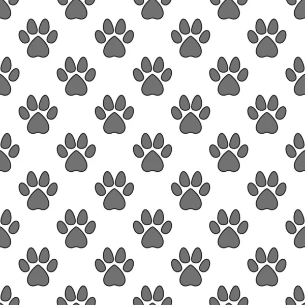 Vector Pet Paw Print padrão sem costura simples —  Vetores de Stock