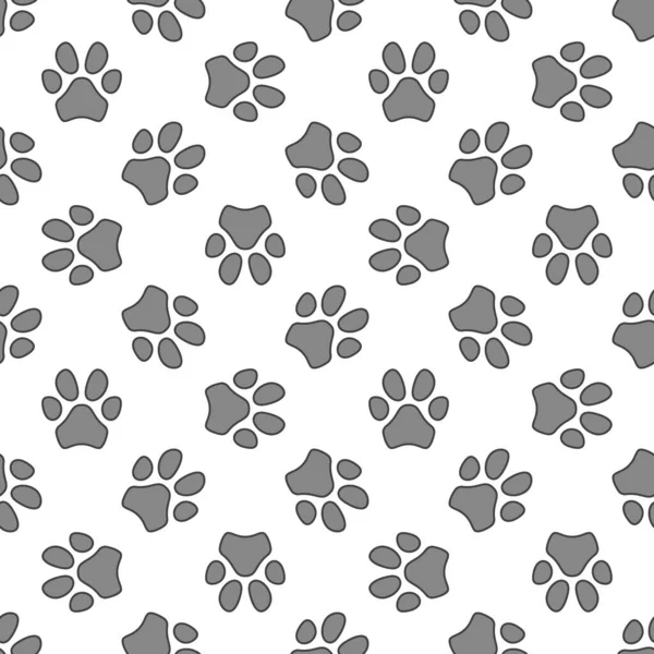 Vector Pet Paw imprime un patrón o fondo sin costuras — Vector de stock