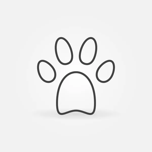 Πατάκι γάτας ή σκύλου Εκτύπωση εικονιδίου ή λογότυπου γραμμικής διανυσματικής έννοιας — Διανυσματικό Αρχείο