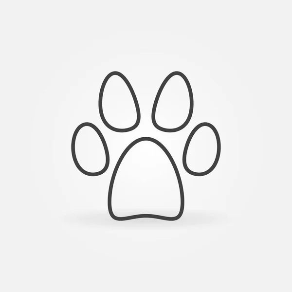 Vector Dog Foot Vytiskněte lineární ikonu. Zvířecí tlapka koncept symbol — Stockový vektor