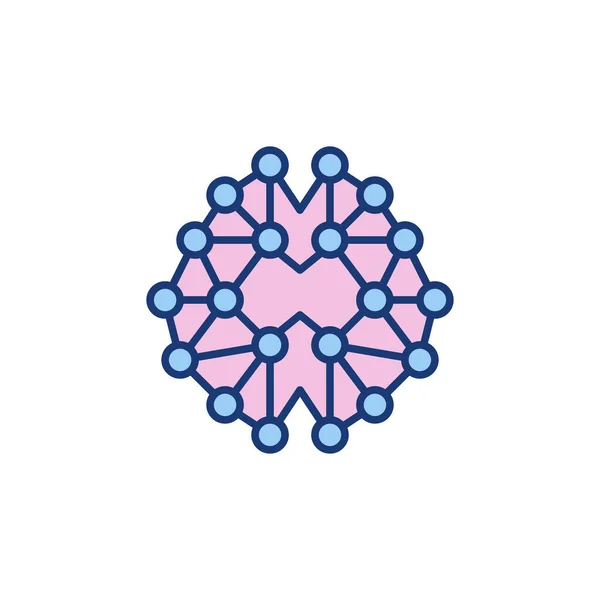 Human Brain Synapse vector 컨셉트 크리에이티브 컬러 아이콘 — 스톡 벡터