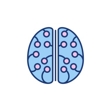 Nöron Bağlantıları vektör kavramına sahip insan beyni renkli simge
