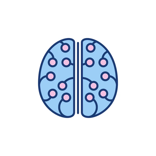 Menschliches Gehirn mit Neuron Connections Vektorkonzept buntes Symbol — Stockvektor