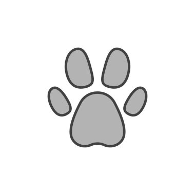 Pet Paw vektör ayak izi kavramı modern simge veya işaret
