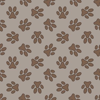 Hayvan Ayak Pençesi İzleri vektörü kahverengi ve pürüzsüz desen