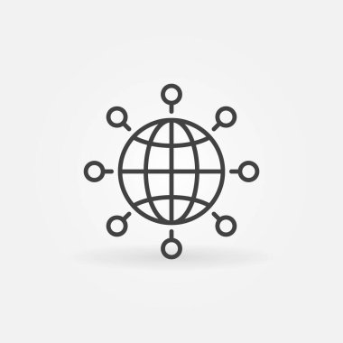 Çember vektör konsepti olan dünya bilim ana hatları simgesi