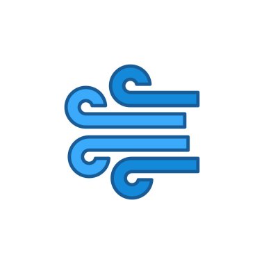 Rüzgar vektörü konsepti mavi yaratıcı geometrik simge veya işaret