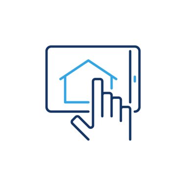 Ev renginde simgesi olan Tablet - vektör Emlak simgesi