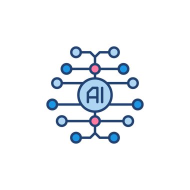 Dijital Beyin Yaratıcı Simgesi. Vektör yapay zeka kavramı işareti
