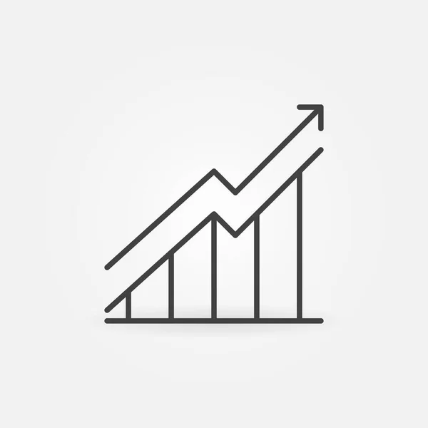 Růst nebo růst Graf vektorové tenké čáry koncept ikony — Stockový vektor