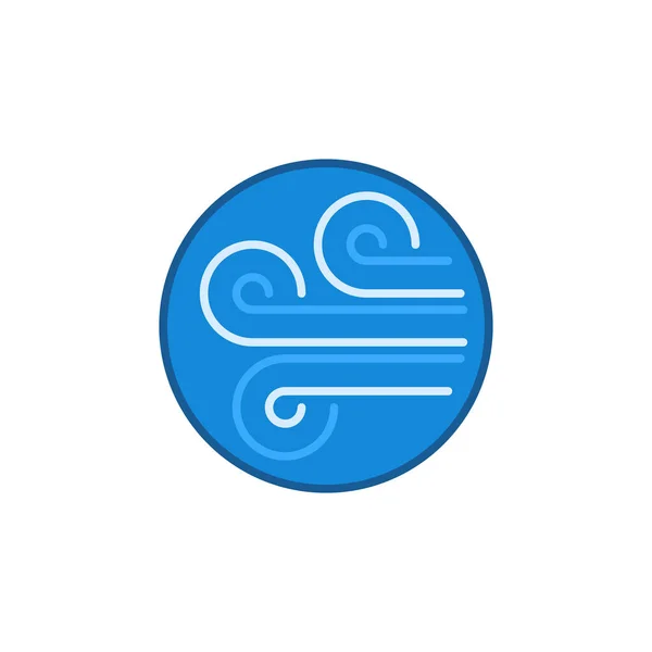 Windstromen in Cirkel vector concept blauw pictogram of teken — Stockvector