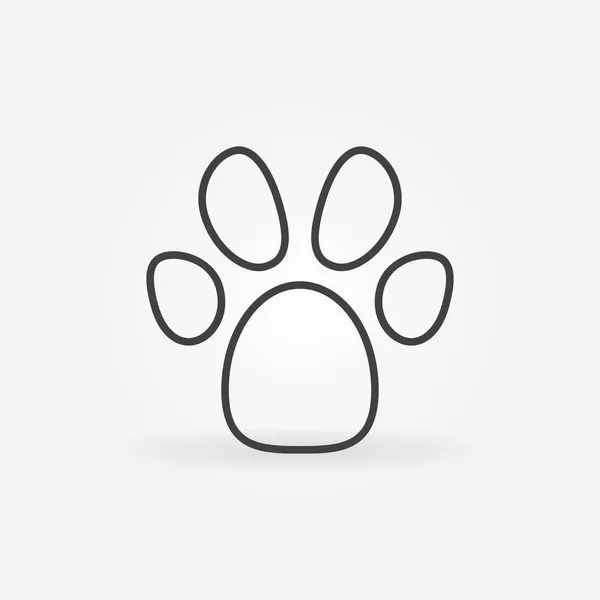 Animal Pet Paw Print vector concept line icon or symbol — Stock Vector