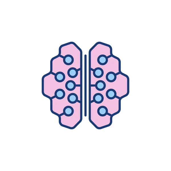 İnsan Beyni Renkli Vektör Simgesindeki Nöron Bağlantıları — Stok Vektör