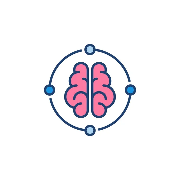 AI脳ニューラルネットワークベクトルの概念丸色のアイコン — ストックベクタ