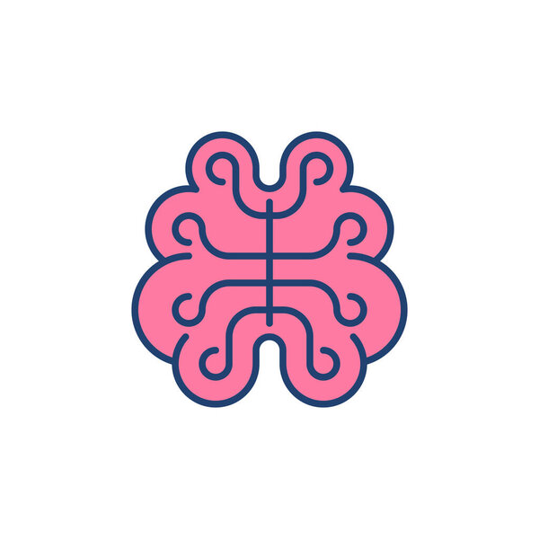Иконка цвета цифрового мозга - векторный креативный знак