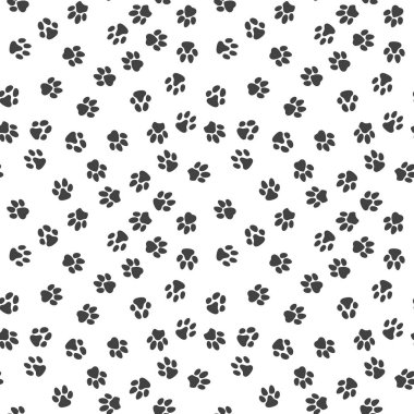 Pet Paw Parmak İzli Vektör Sevimli Kusursuz Desen
