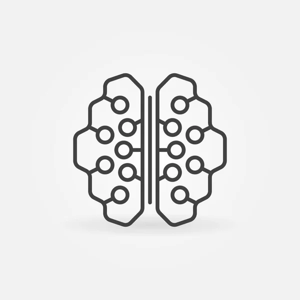 Connexions neuronales dans le cerveau humain schéma vectoriel icône concept — Image vectorielle