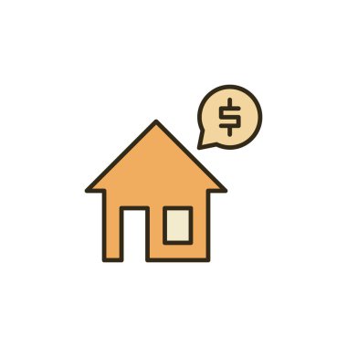 Ev vektörü konsepti renkli Dolar İşareti