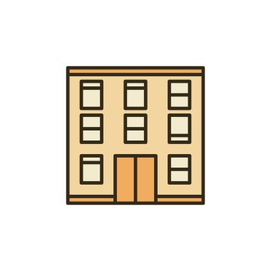 Çoklu Katlı Yapı vektör konsepti renkli simge veya işaret