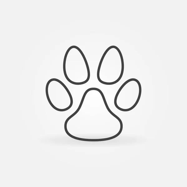 Animal Paw footprint thin line vector concept icon or sign —  Vetores de Stock