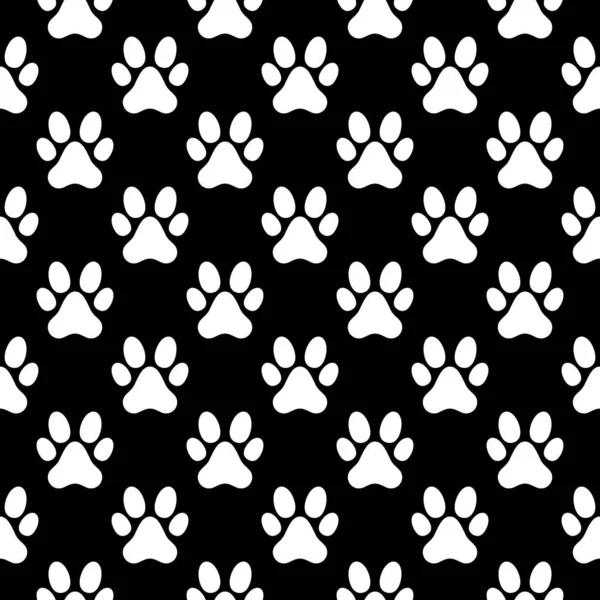 Cute Pet Footprints seamless background - vector pattern —  Vetores de Stock