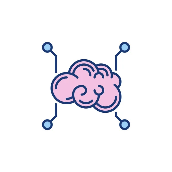 Concept vectoriel cerveau humain icône ou logo moderne coloré — Image vectorielle