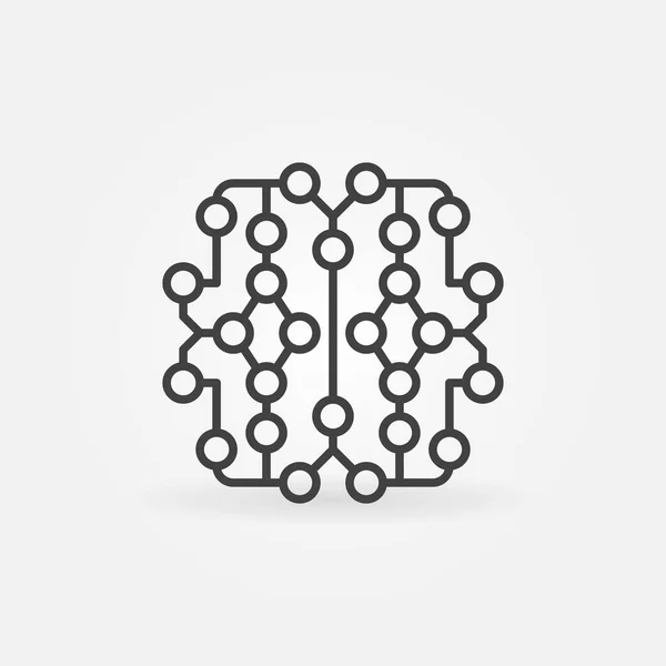 Human Brain Neural Connections vector thin line concept icon — Stock vektor