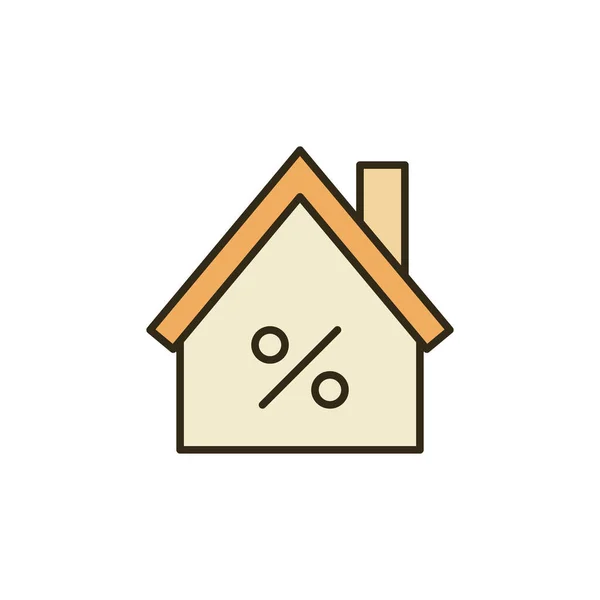 House with Percentage vector concept colored icon — Stockvektor