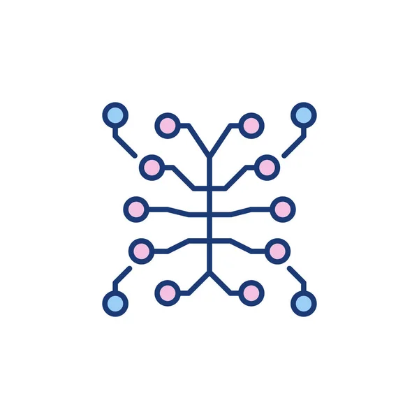 Sieci neuronowe w wektorze mózgu Kolorowa ikona Neuroscience — Wektor stockowy