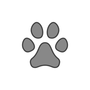 Köpek veya Kedi Pençesi Yazdırma vektör konsepti renkli simge veya işaret