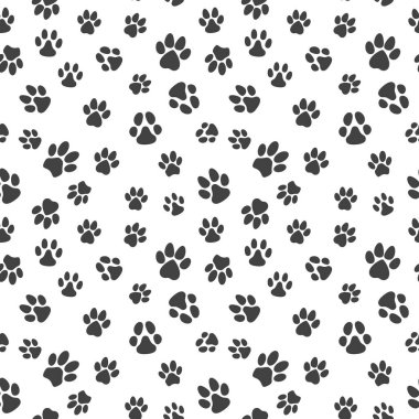 Yavru Köpek ya da Köpek Ayak İzi vektörü Kusursuz Desen