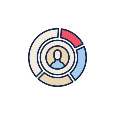 Pie Chart vektör konsepti içinde adam renkli simge