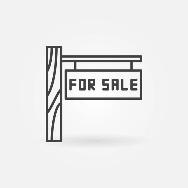 Para la venta vector de concepto de bienes raíces icono de línea o signo — Archivo Imágenes Vectoriales