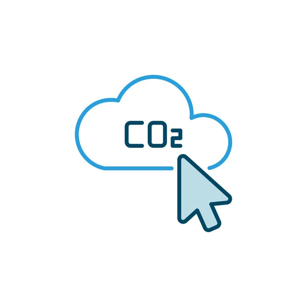 Muspekaren på CO2 Cloud vektor kreativ ikon — Stock vektor