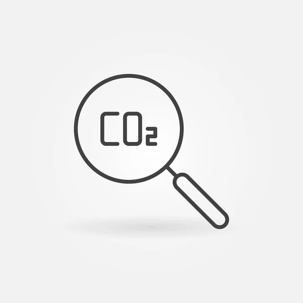 Lupa con vector de CO2 Icono de concepto de lupa — Archivo Imágenes Vectoriales