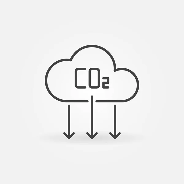 Icona del profilo del concetto di CO2 vettore di anidride carbonica Cloud — Vettoriale Stock