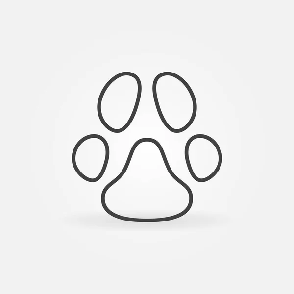 Paw Print esquema concepto vectorial icono mínimo o signo — Archivo Imágenes Vectoriales