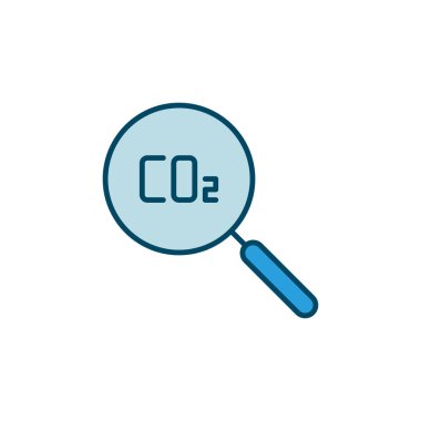 CO2 Büyüteç Vektör Konsepti Renkli Simge