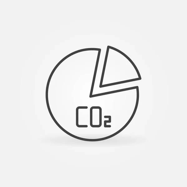 CO2 Carbon Dioxide Pie Chart icona della linea concettuale del grafico a torta — Vettoriale Stock