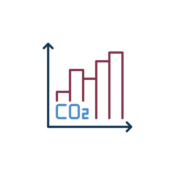 Gráfico de CO2 com conceito de vetor de gráfico de barras ícone de linha moderna —  Vetores de Stock