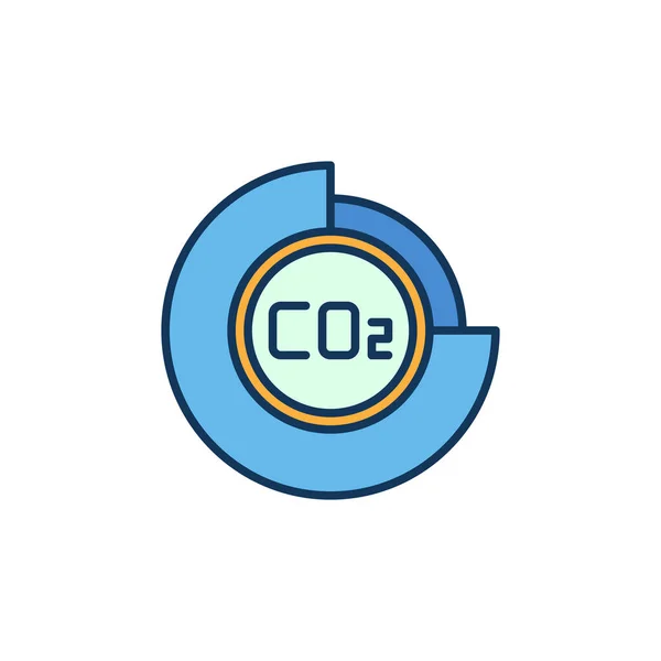 Anidride carbonica CO2 Round Chart icona colorata concetto vettore — Vettoriale Stock
