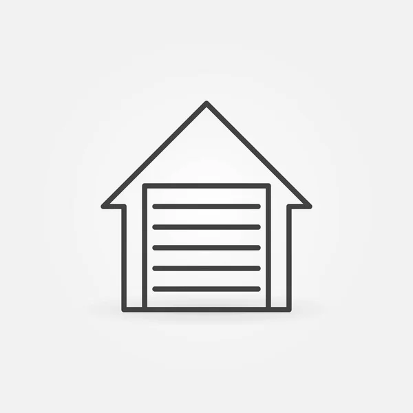Garage skiss vektor koncept enkel ikon eller tecken — Stock vektor