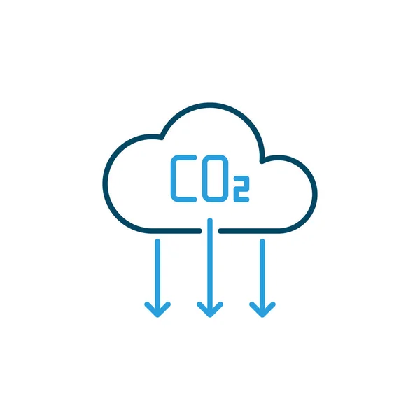 Concetto di anidride carbonica CO2 Cloud vector icona moderna — Vettoriale Stock